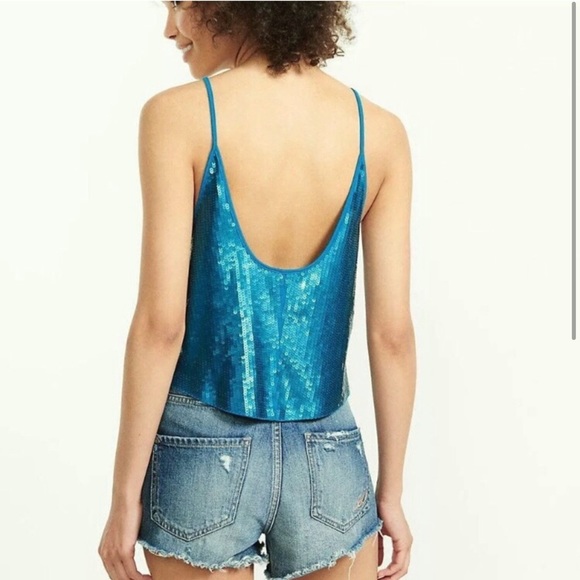 Express Sequin Embellished Crop Top Tank - Picture 2 of 9